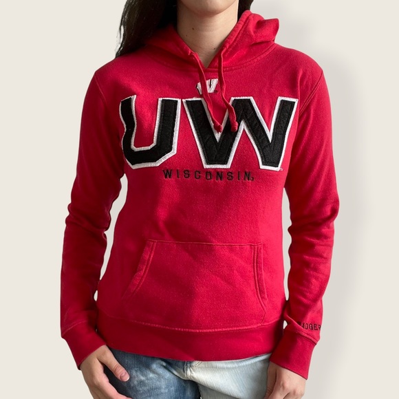 J. America Tops - University of Wisconsin Stitched Hoodie